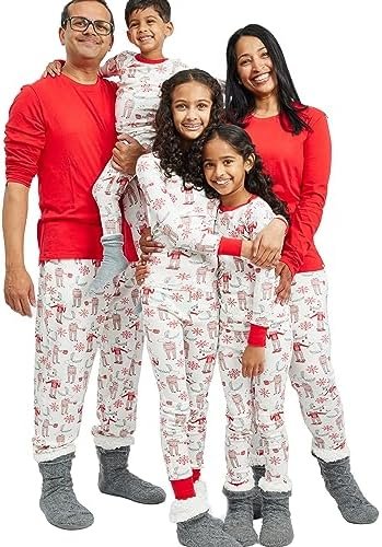 HonestBaby Family Matching Holiday Pajamas Organic Cotton for Men, Women, Kids, Toddlers, Baby Boys, Girls, Unisex Pets