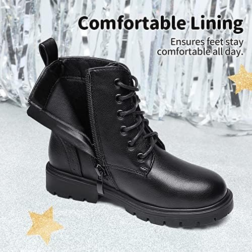 DREAM PAIRS Boys Girls Side Zipper Combat Ankle Boots(Toddler/Little Kid - Image 3