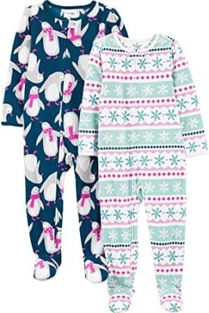 Simple Joys by Carter's Kids' Holiday Loose-fit Flame Resistant Fleece Footed Pajamas