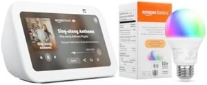 Echo Show 5 with Amazon Basics Smart Color Bulb