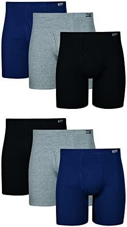 Hanes Men's Underwear Boxer Briefs Pack, Cotton ComfortSoft Boxer Brief for Men, Moisture-Wicking Breathable, Multipack