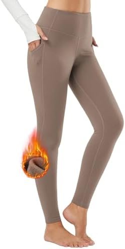 BALEAF Women's Fleece Lined Leggings Thermal Warm Winter Tights High Waisted Yoga Pants Cold Weather with Pockets
