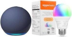 Echo Dot with Amazon Basics Smart Color Bulb