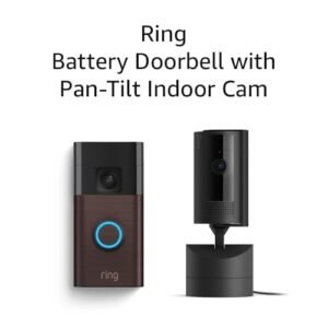 All-new Ring Battery Doorbell with Ring Pan-Tilt Indoor Cam (Black)