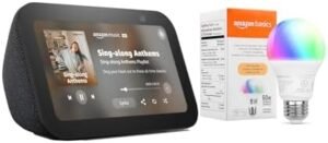Echo Show 5 with Amazon Basics Smart Color Bulb