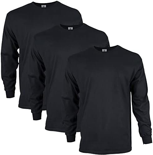 Gildan Unisex Adult Ultra Cotton Long Sleeve T-Shirt, Style G2400, Multipack