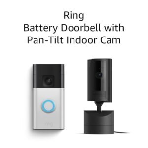 All-new Ring Battery Doorbell with Ring Pan-Tilt Indoor Cam (Black)