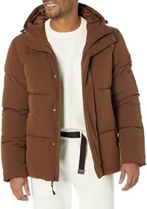 Amazon Essentials Men's Mid-Length Hooded Puffer Coat (Available in Big & Tall)