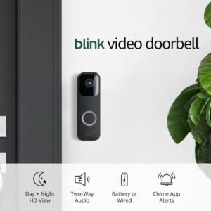 Blink Video Doorbell (Black) + Mini Camera (White) | Two-Way Audio, HD Video, Motion and Chime Alerts | Works with Alexa