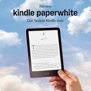 Kindle Paperwhite Essentials Bundle including All-new Kindle Paperwhite (16GB) - Raspberry, Fabric Cover - Raspberry, and Power Adapter