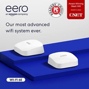 Certified Refurbished Amazon eero Pro 6E mesh Wi-Fi router | Fast and reliable gigabit + speeds | connect 100+ devices | Coverage up to 4,000 sq. ft. | 2-Pack, 2022 release