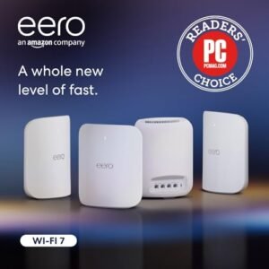 eero Max 7 mesh wifi system | Wireless speeds up to 4.3 Gbps | Coverage up to 10,000 sq. ft. | Connect 200+ devices | Ideal for gaming | 4-pack | Latest gen