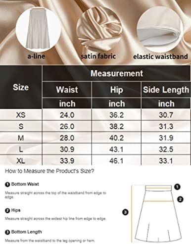 Zeagoo Womens Satin Skirts Casual Silk Midi Skirt High Waisted Long Skirts Zipper Elegant Work Skirts - Image 6