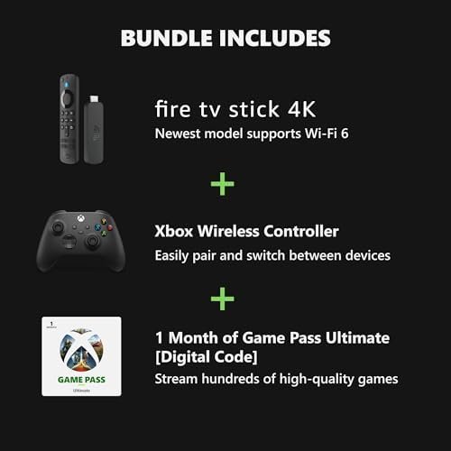 Amazon Fire TV Stick 4K, Carbon Black Core Wireless Controller, and 1 Month Game Pass Ultimate Bundle - Image 2