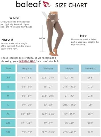 BALEAF Women's Fleece Lined Leggings Thermal Warm Winter Tights High Waisted Yoga Pants Cold Weather with Pockets - Image 6
