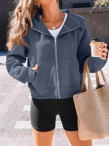 AUTOMET Womens Zip Up Hoodies Fleece Jackets Oversized Sweatshirts Fall Fashion Outfits 2024 Sweaters Winter Clothes - Image 2