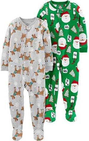 Simple Joys by Carter's Kids' Holiday Loose-fit Flame Resistant Fleece Footed Pajamas