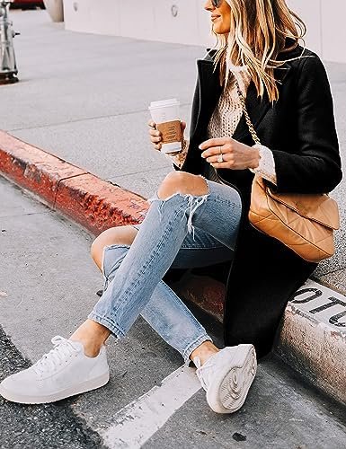 Tanming Women's Notch Lapel Double Breasted Wool Blend Mid Long Pea Trench Coat - Image 4