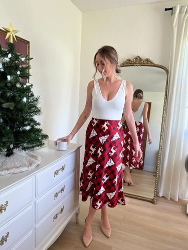 Zeagoo Womens Satin Skirts Casual Silk Midi Skirt High Waisted Long Skirts Zipper Elegant Work Skirts - Image 3