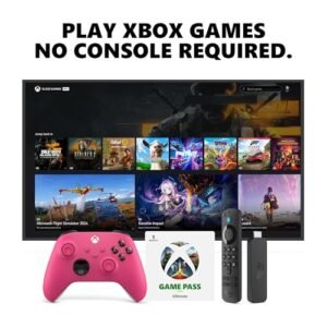 Amazon Fire TV Stick 4K, Deep Pink Core Wireless Controller, and 1 Month Game Pass Ultimate Bundle
