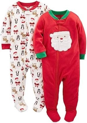 Simple Joys by Carter's Kids' Holiday Loose-fit Flame Resistant Fleece Footed Pajamas
