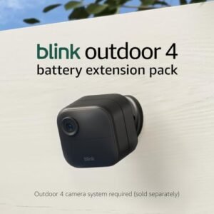 Blink Outdoor 4 (newest model) + Battery Extension Pack — Four-year battery wireless smart security camera, two-way audio, HD live view, enhanced motion detection — 5 camera system