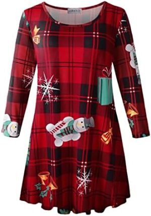 LARACE 3/4 Sleeve Shirts for Women Plus Size Tunic Dressy Top Loose Fit Flare T-Shirt