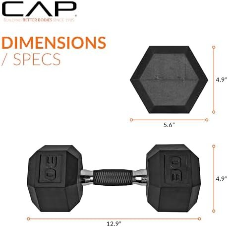 CAP Barbell Coated Hex Dumbbell Weight | Multiple Options - Image 4