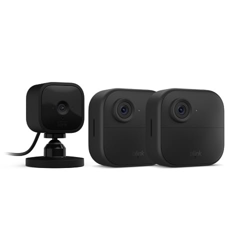 Blink Outdoor 4 (4th Gen) + Blink Mini – Smart security camera, two-way talk, HD live view, motion detection, set up in minutes, Works with Alexa – 2 camera system + Mini (Black) - Image 2