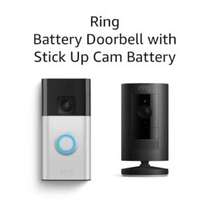 All-new Ring Battery Doorbell with Ring Stick Up Cam Battery (Black)