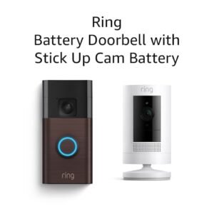 All-new Ring Battery Doorbell with Ring Stick Up Cam Battery (White)