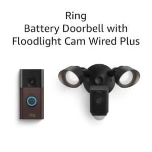 All-new Ring Battery Doorbell with Ring Floodlight Cam Wired Plus (Black)