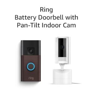 Ring Battery Doorbell with Ring Pan-Tilt Indoor Cam (White)