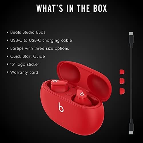 Beats Studio Buds - True Wireless Noise Cancelling Earbuds - Compatible with Apple & Android, Built-in Microphone, IPX4 Rating, Sweat Resistant Earphones, Class 1 Bluetooth Headphones - Red - Image 6