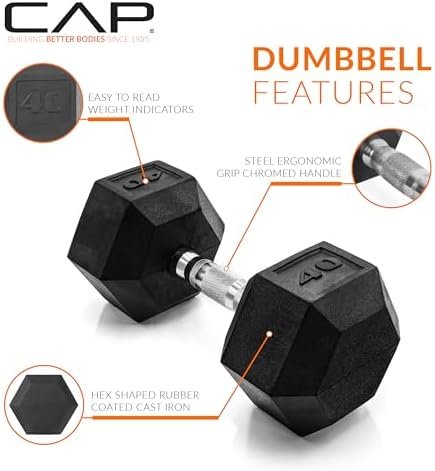 CAP Barbell Coated Hex Dumbbell Weight | Multiple Options - Image 3