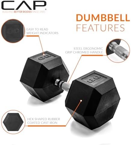 CAP Barbell Coated Hex Dumbbell Weight | Multiple Options - Image 3