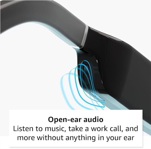 Amazon Echo Frames (3rd Gen) | Smart glasses with Alexa | Square frames in Classic Black with blue light filtering lenses - Image 5