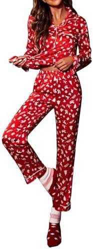 Ekouaer Silk Satin Pajamas Women's Long Sleeve Pj Set Soft Button Down 2 Piece Sleepwear Loungewear S-XXL