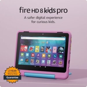 New Amazon Fire HD 8 Kids Pro tablet, ages 6-12. Bright 8" HD screen, includes ad-free content, parental controls, 13-hr battery, slim case for older kids, 32GB, Jungle Cat, (2024 release)