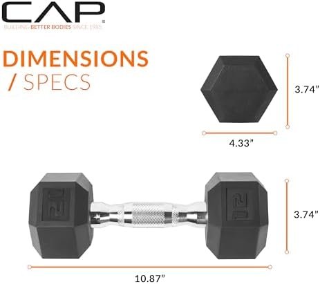 CAP Barbell Coated Hex Dumbbell Weight | Multiple Options - Image 4