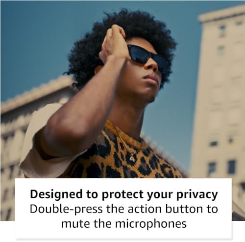 Amazon Echo Frames (3rd Gen) | Smart glasses with Alexa | Square frames in Classic Black with polarized sunglass lenses - Image 6