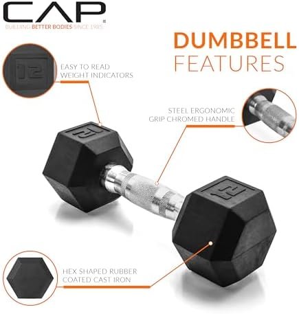 CAP Barbell Coated Hex Dumbbell Weight | Multiple Options - Image 3