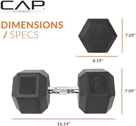 CAP Barbell Coated Hex Dumbbell Weight | Multiple Options - Image 4