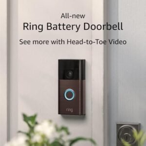 All-new Ring Battery Doorbell — Now with 66% more coverage, Head-to-Toe Video, Live View with Two-Way Talk, and Motion Detection & Alerts (2024 release), | 2-pack | Venetian Bronze