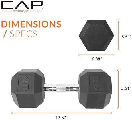 CAP Barbell Coated Hex Dumbbell Weight | Multiple Options - Image 4