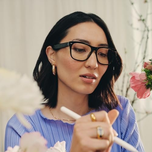 Amazon Echo Frames (3rd Gen) | Smart glasses with Alexa | Square frames in Classic Black with blue light filtering lenses - Image 4