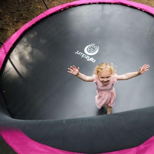 JUMPZYLLA Trampoline 8FT 10FT 12FT 14FT 15FT 16FT Trampoline with Enclosure - Recreational Trampolines with Ladder and AntiRust Coating, ASTM Approval Outdoor Trampoline for Kids - Image 9