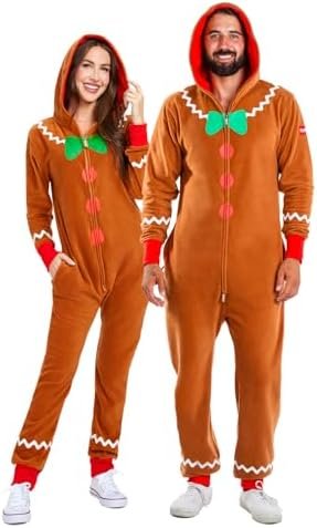 Tipsy Elves Unisex Adult Christmas Onesies Matching Holiday Jumpsuits with Convenient Pockets