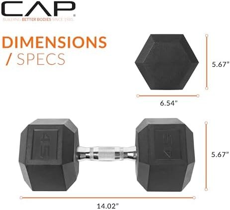 CAP Barbell Coated Hex Dumbbell Weight | Multiple Options - Image 4