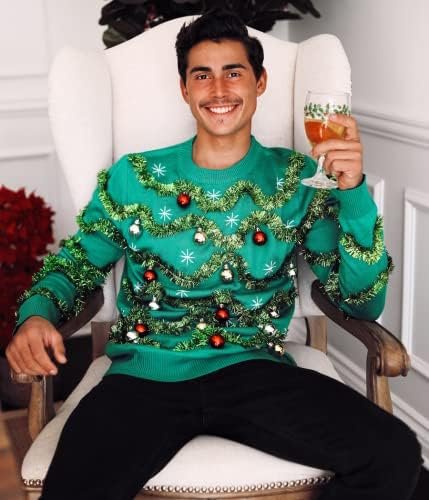 Tipsy Elves Men's Ugly Christmas Sweaters - Funny and Tacky Embellished Christmas Sweaters for Men - Image 2